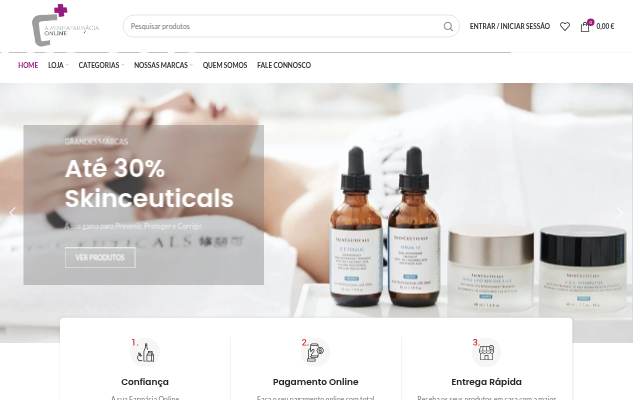 Startseite von A Minha Farmácia Online