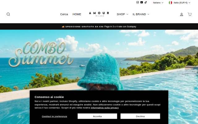 Amour Milano® storefront