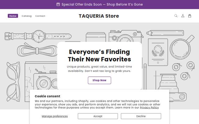 Startseite von TAQUERIA Store