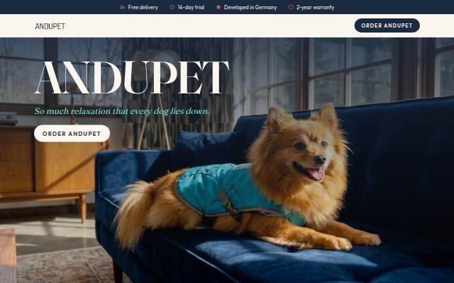 ANDUPET ProMassage Jacket: elke dag 15 minuten pure rust voor je hond storefront