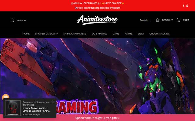 Animeteestore storefront