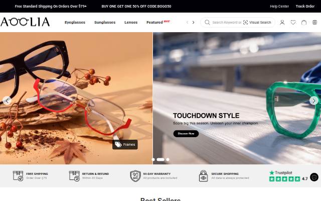 Aoolia EyeGlasses &amp; Sunglasses Online storefront