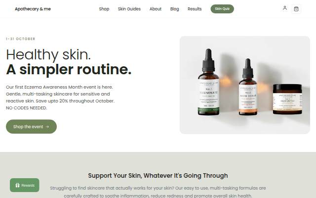 Startseite von Apothecary &amp; me