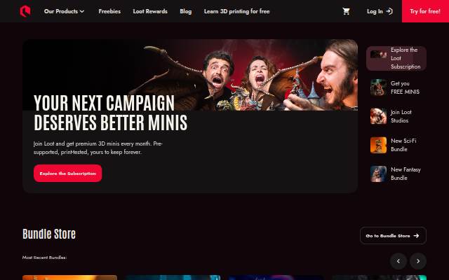 Loot Studios App storefront