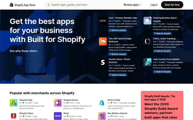 Shopify App Store storefront