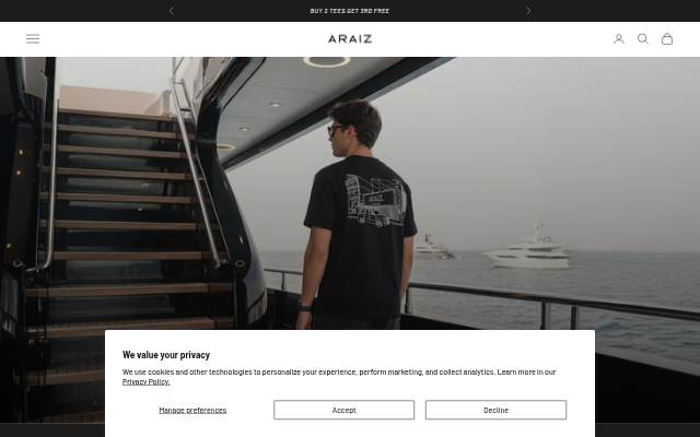 ARAIZ storefront