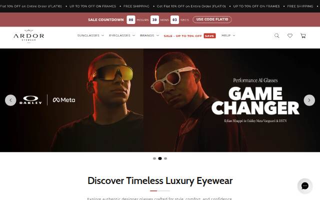 Ardor Eyewear storefront