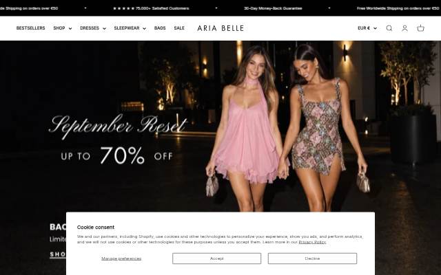 ARIA BELLE storefront