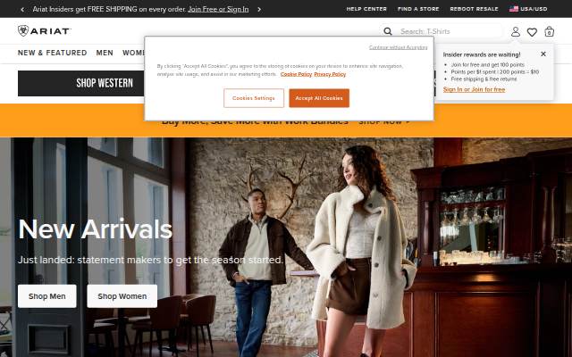 Ariat International storefront