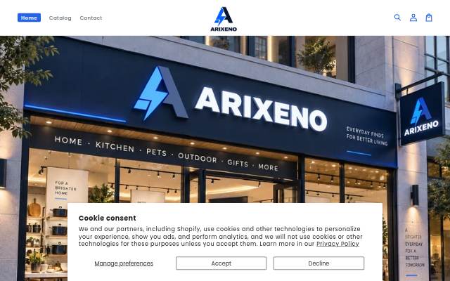 Arixeno storefront