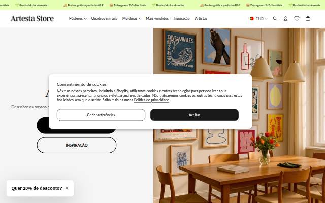Artesta storefront