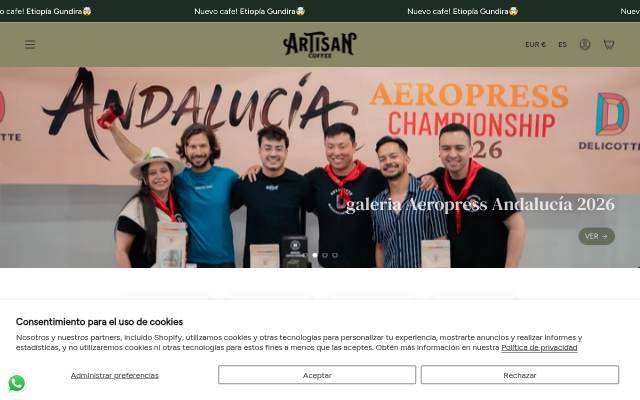 Artisancoffee storefront
