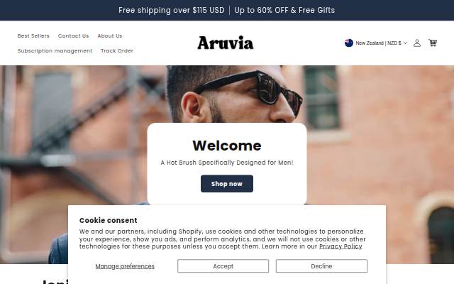 Aruvia storefront