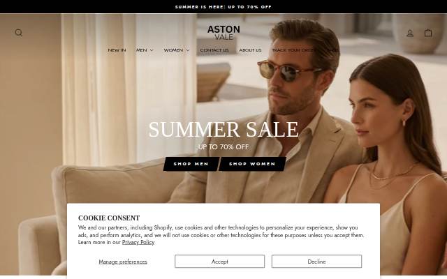 ASTON VALE storefront