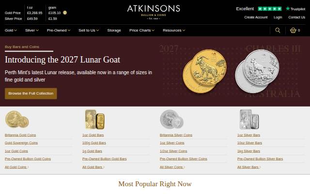 Montra da Atkinsons Coins &amp; Bullion