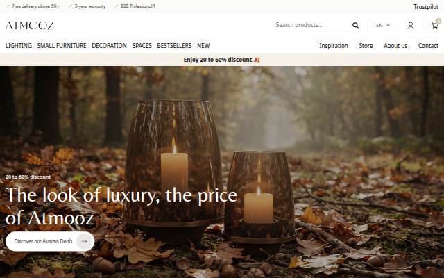 Startseite von Atmooz Shop B2C