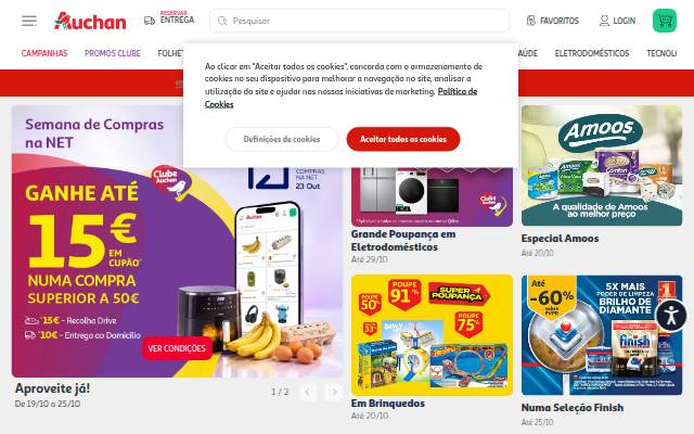 Startseite von Auchan.pt