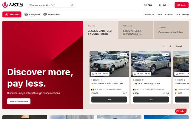 Online veilingen van voertuigen, machines en meer storefront