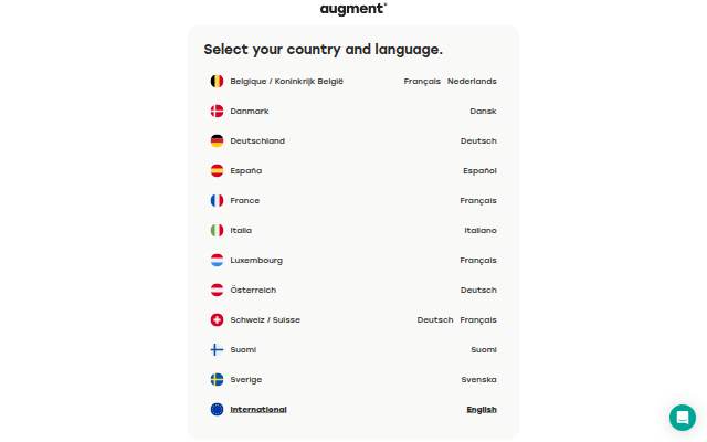 Startseite von augment.eco