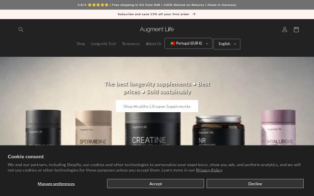Augment Life storefront
