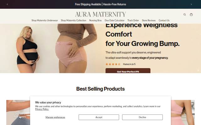 Aura Maternity storefront