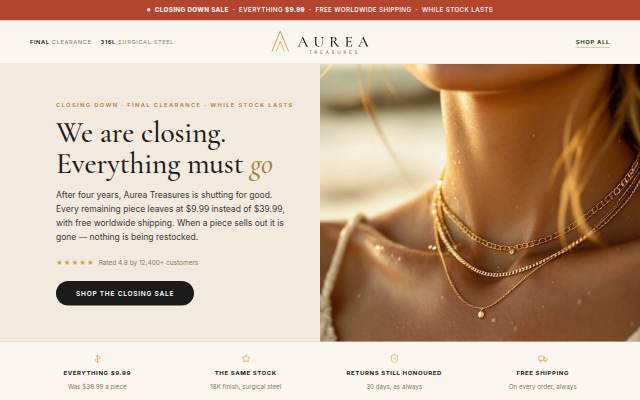 Montra da Aurea Treasures — closing down, everything $9.99