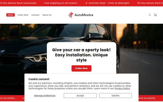 AutoMontra storefront
