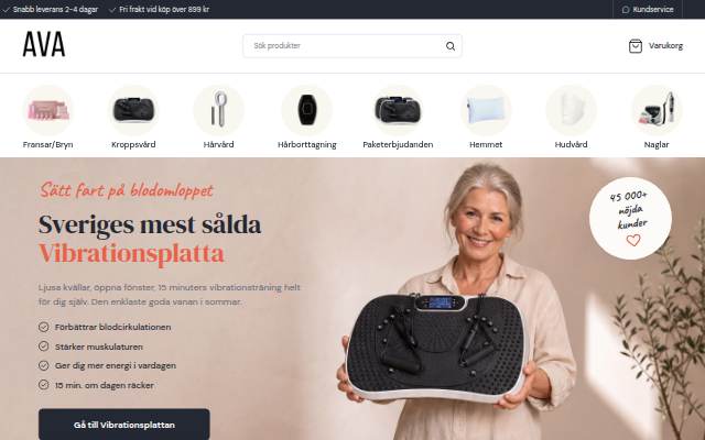 AVABeauty.se storefront