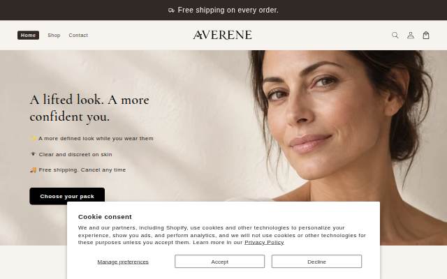 Startseite von Averene