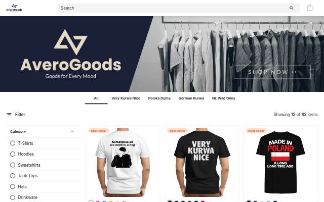 AveroGoods storefront