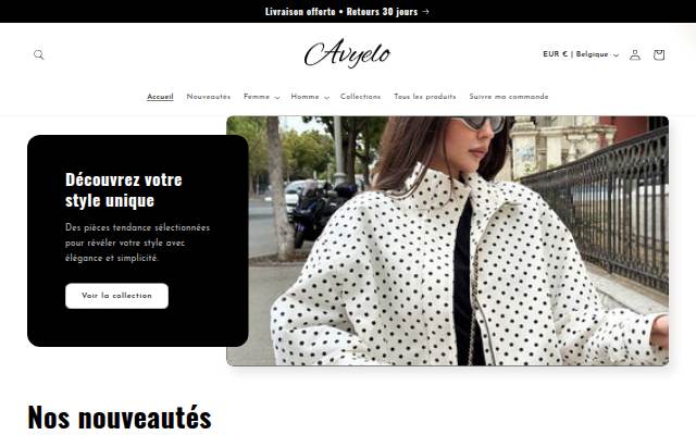 Avyelo storefront