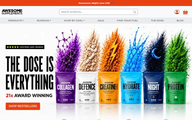 Awesome Supplements storefront