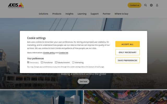 Startseite von Axis Communications