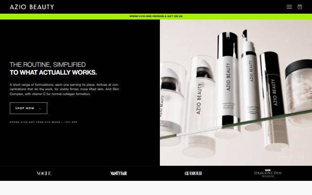Azio Beauty storefront