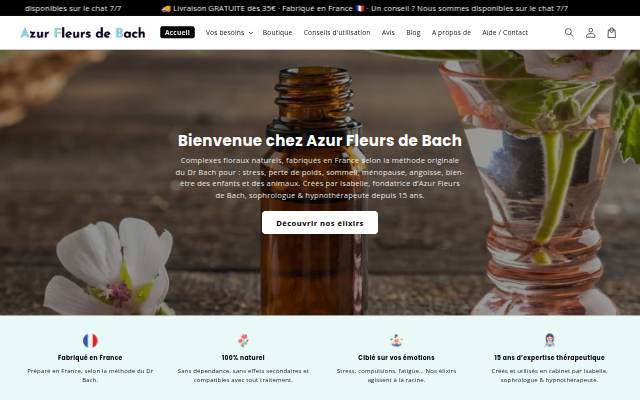 Azur Fleurs de Bach storefront