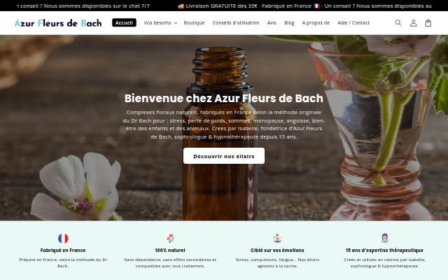 Azur Fleurs de Bach storefront