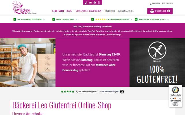 Bäckerei Leo Glutenfrei storefront