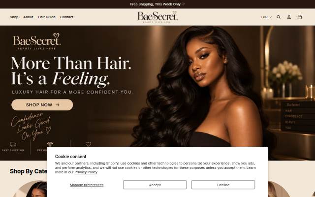 BaeSecret storefront