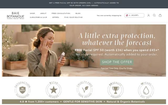 Baie Botanique™ | Organic and Vegan Skincare storefront