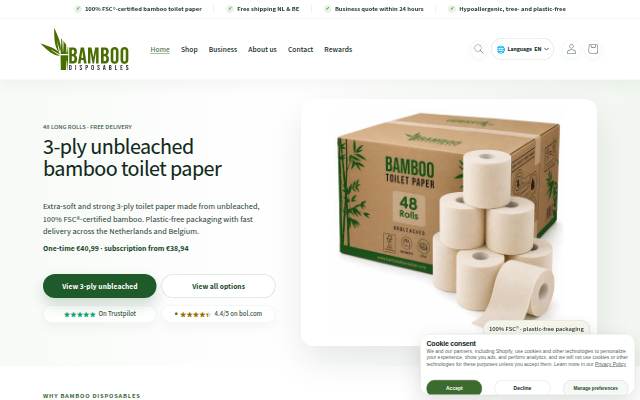 Montra da Bamboo Disposables