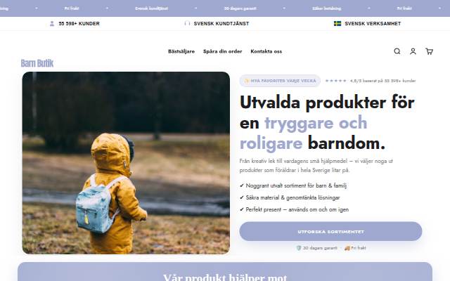 Barnbutik.se storefront