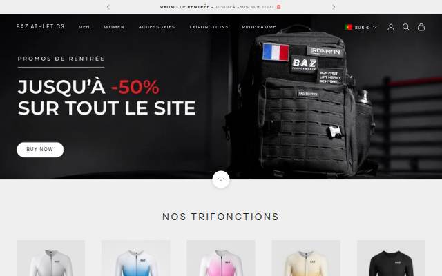 Baz Athletics storefront