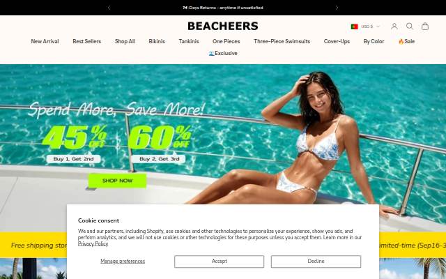 BEACHEERS storefront