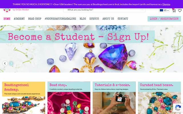 Beadingschool.com storefront