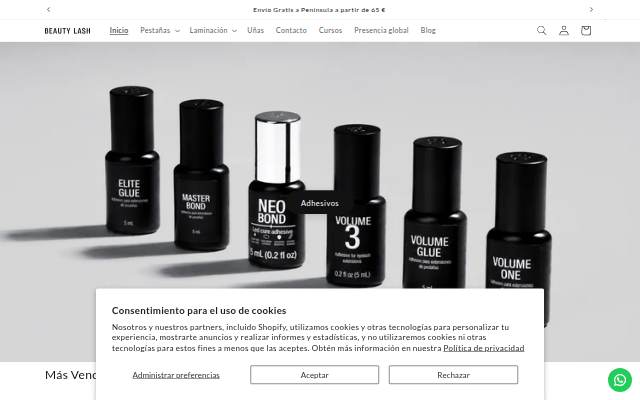 Escaparate de Beauty Lash Europe
