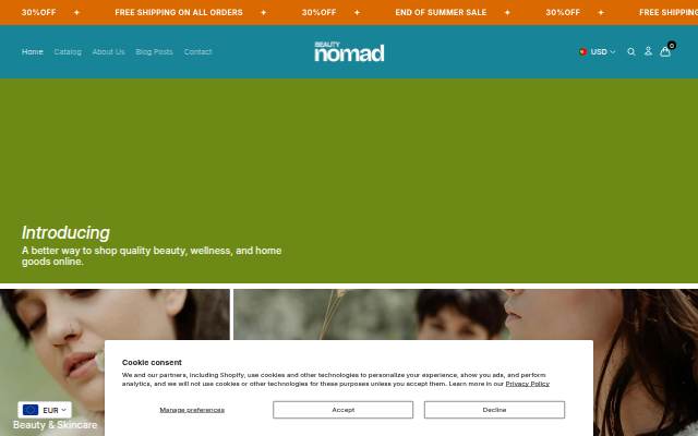 Beauty Nomad storefront