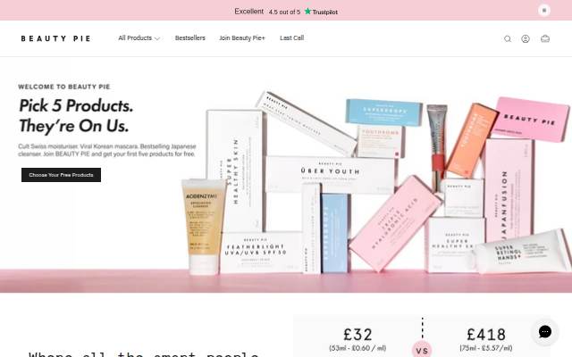 Beauty Pie® storefront