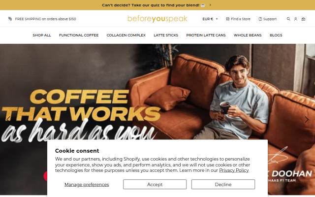 Beforeyouspeak Coffee storefront