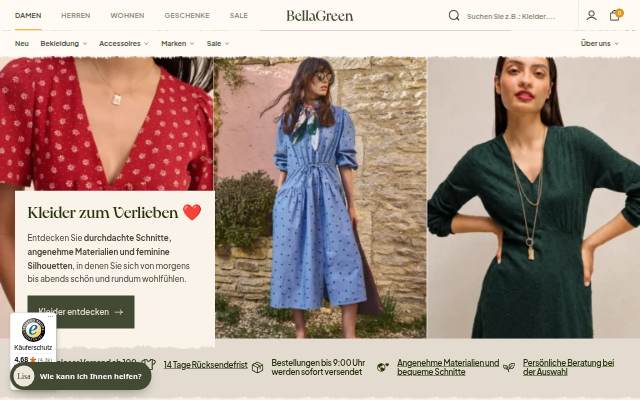 Bella Green storefront