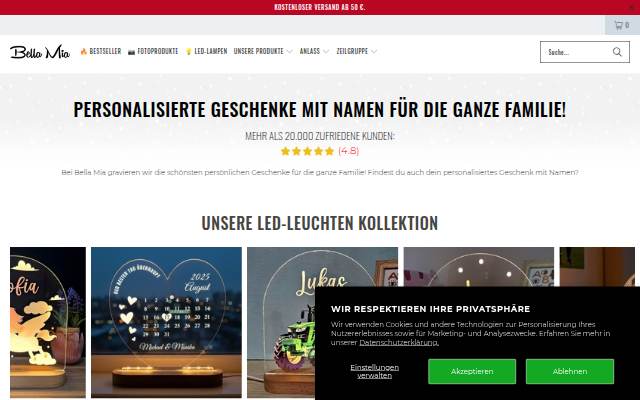 Bella Mia DE storefront